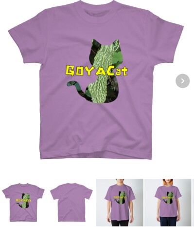 画像有り- ゴーヤネコ Tシャツ 色 白 サイズL