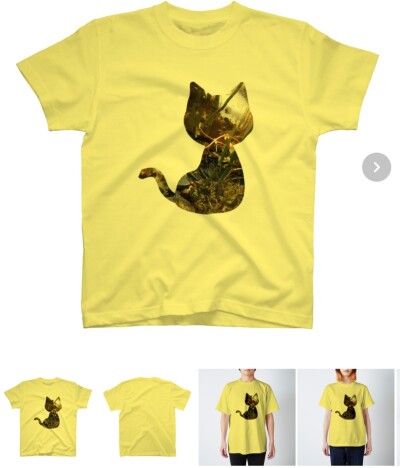 画像有り- コケねこTシャツ イエロー