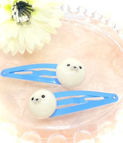 画像有り- 25 アザラシのヘアクリップ2個セット