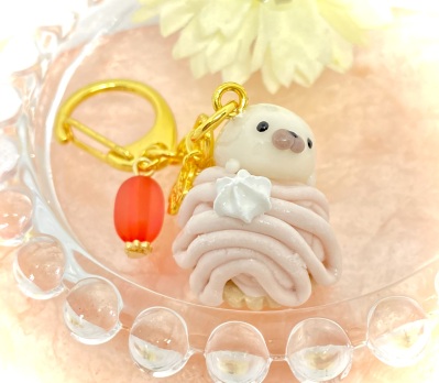 画像有り- 29 アザラシと苺モンブランのバッグチャーム