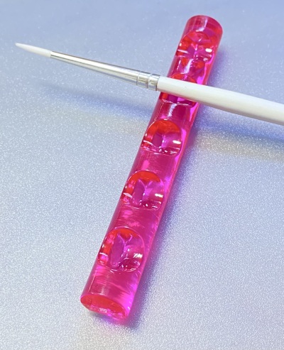 画像有り- ネイル用品 ブラシスタンド ブラシホルダー 筆置き クリアーピンク